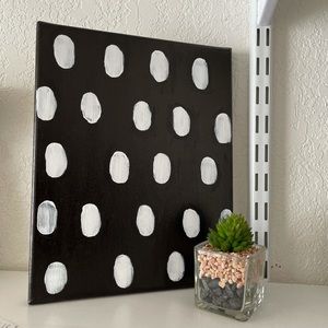 Black&White Polkadot Accent Canvas Painting